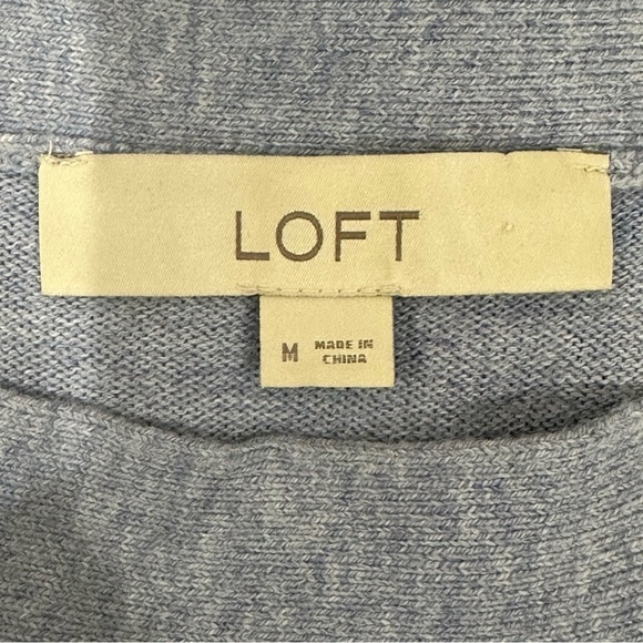 Loft Shoulder Button Knit Top Boat Neckline Heathered Lavendar - Picture 7 of 8